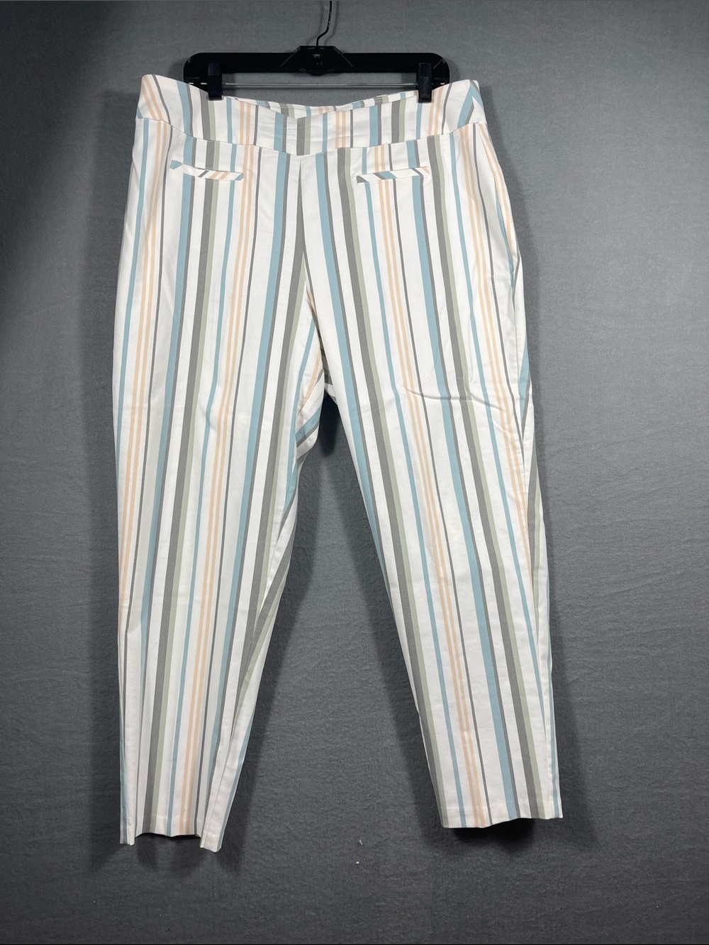 Striped Pastel Straight-Leg Pants